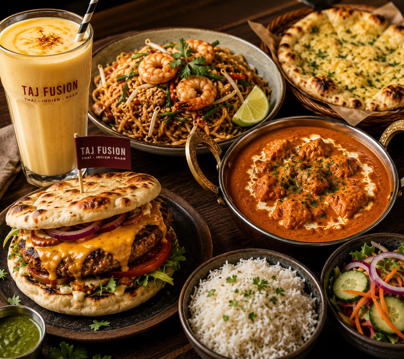 Assortiment de plats Taj Fusion